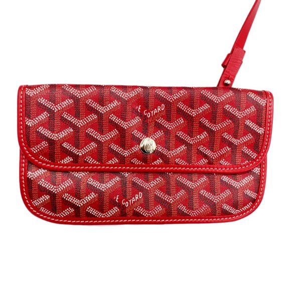 RARE Authentic Goyard Goyardine Saint Louis PM Red Shoulder Tote Bag & Pouch - Picture 13 of 16